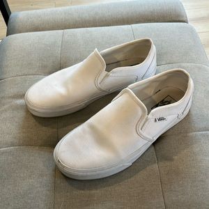 Vans White Slip Ons